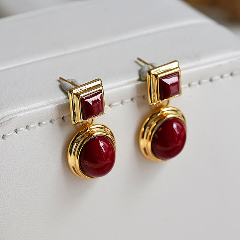 Ohrringe gross im Retro Stil - 18k vergoldet