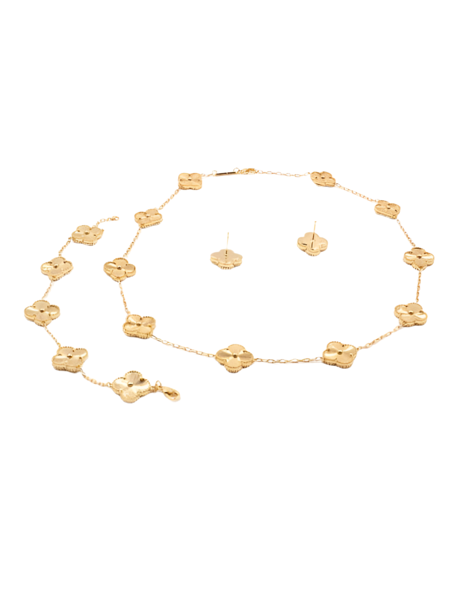 Set "Lina" Kleeblatt Gold in Edelstahl