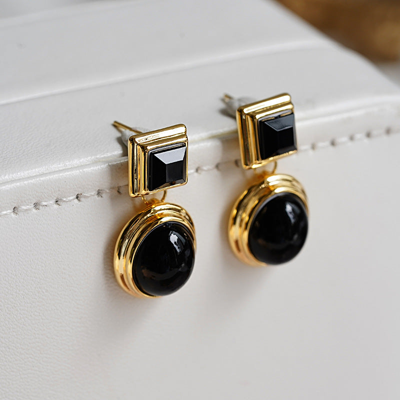 Large retro style earrings - 18k gold plated