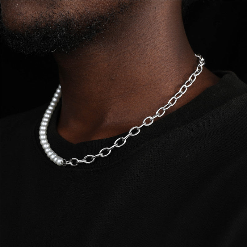 Herren Kette "Bruce" mit Perlen in Edelstahl