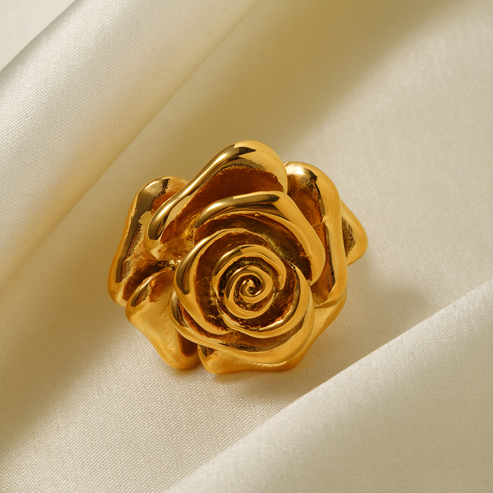 Ring "Rose" Edelstahl - 18k vergoldet