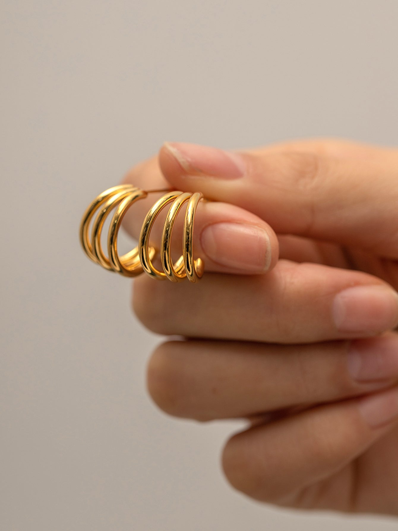 Creolen "Triple" in Edelstahl