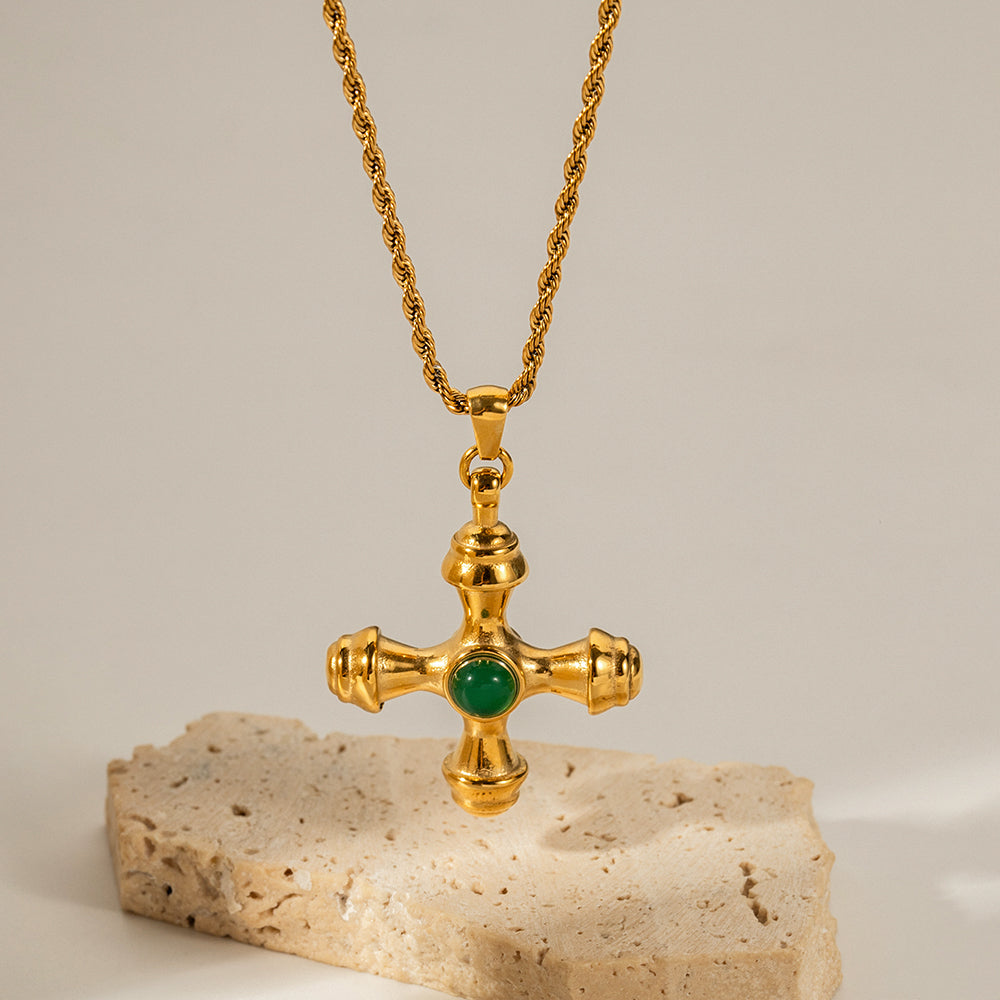 Halskette "Maria" Vintage Stil in Edelstahl - 18k vergoldet
