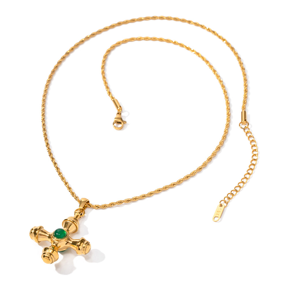Halskette "Maria" Vintage Stil in Edelstahl - 18k vergoldet