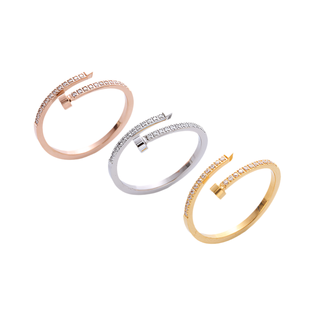 Ring Nail aus Edelstahl - 18k vergoldet Unisex