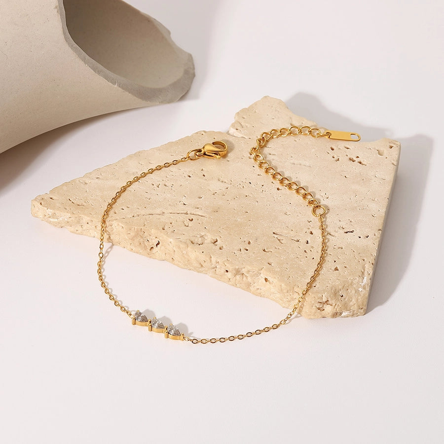 Armband dezent mit Zirkoniasteinen in Edelstahl