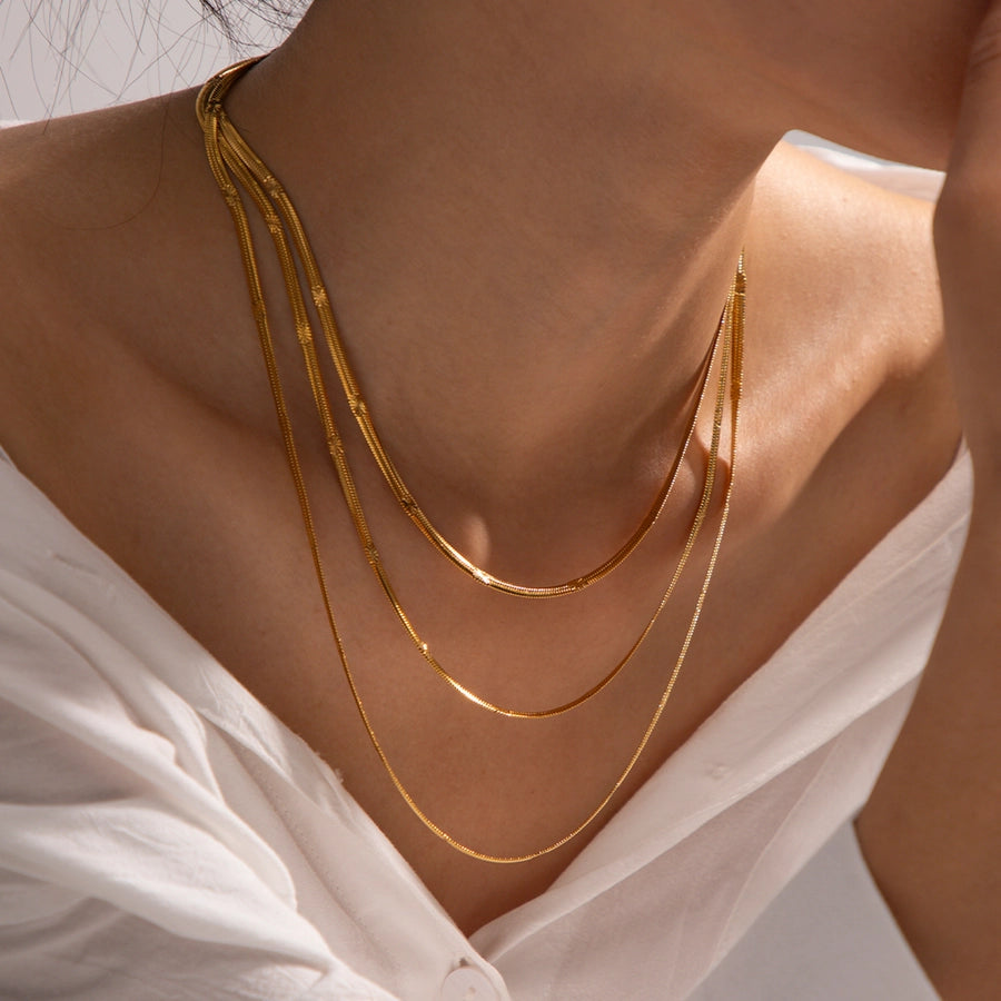 Necklace "Tina" in stainless steel -18k gold plated