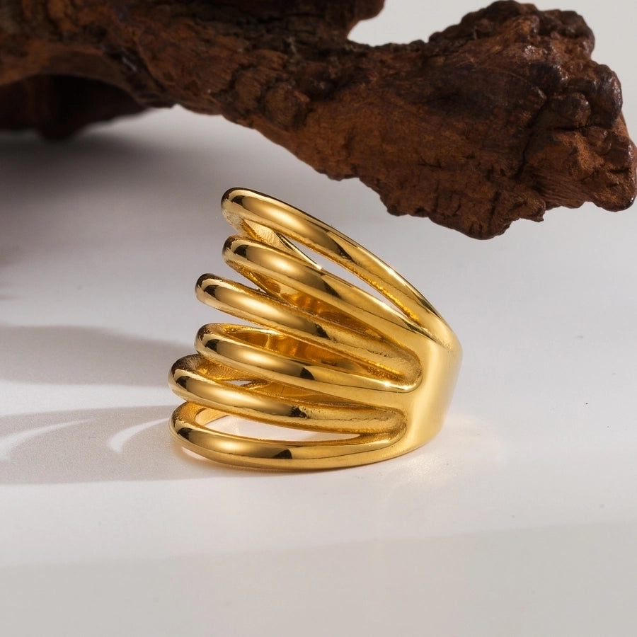 Ring "Miu" im layered Stil in Edelstahl - 18k vergoldet