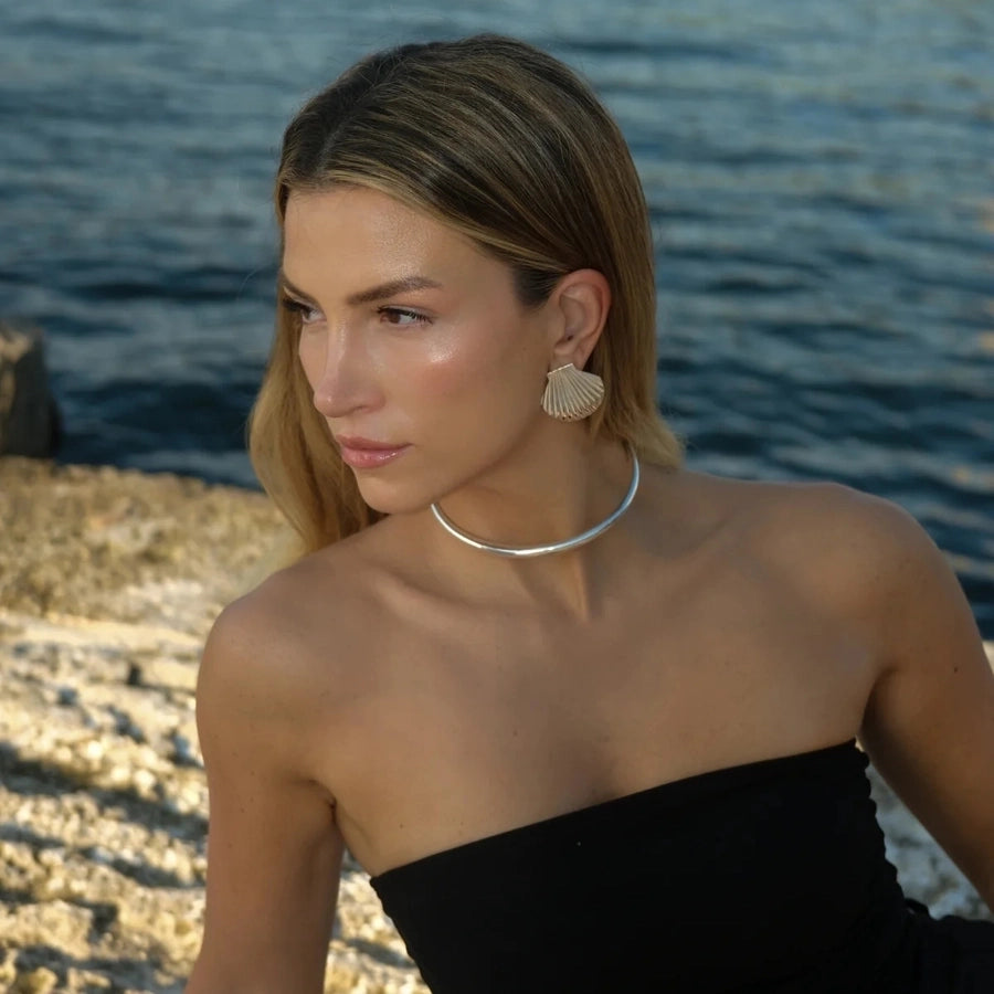 Choker "Nofre" silber in Edelstahl