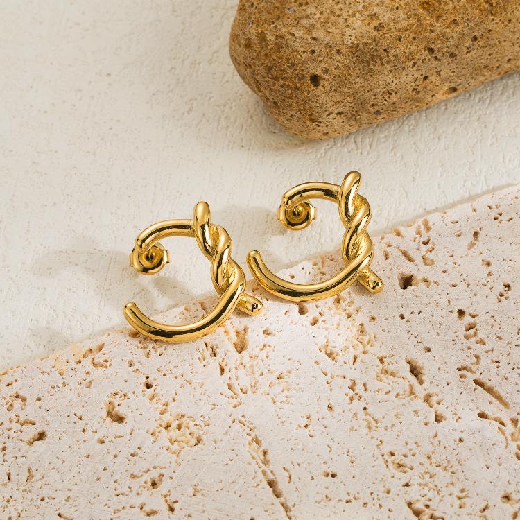 Ohrringe "Tea" Tropfen Design in Edelstahl - 14k vergoldet