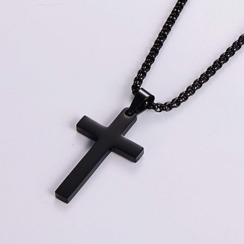 Kreuz Kette in Edelstahl - 18k vergoldet