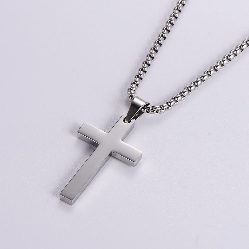 Kreuz Kette in Edelstahl - 18k vergoldet